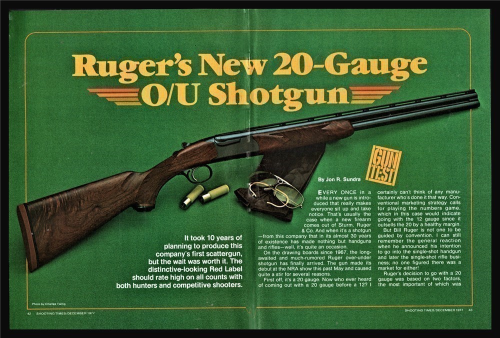 1977 RUGER New 20 Gauge O/U Shotgun 5-page Article-img-0