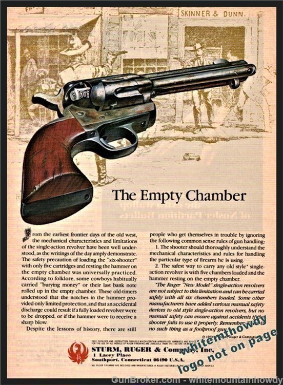 1980 RUGER New Model Single Action Revolver Original PRINT AD-img-0