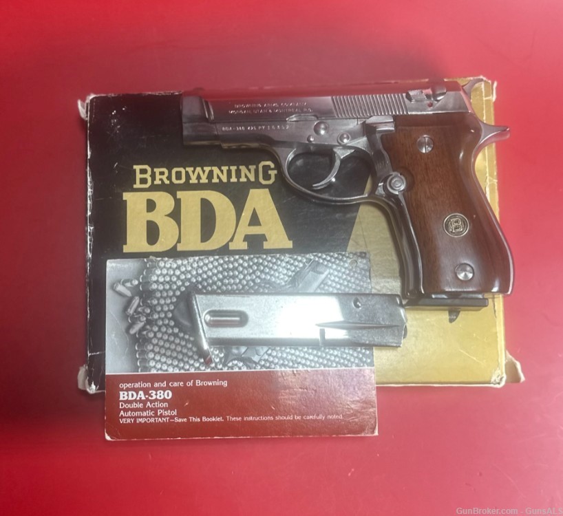 1982 Browning BDA 380 Nickel. ITALIAN MADE PISTOL by BERETTA. Excellent-img-0