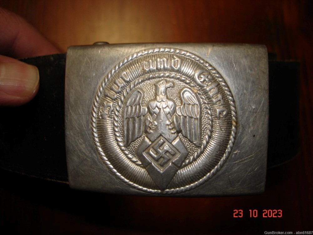 WWII German HJ Youth leather belt and buckle M4/50 RZM 1942 mkd-img-1