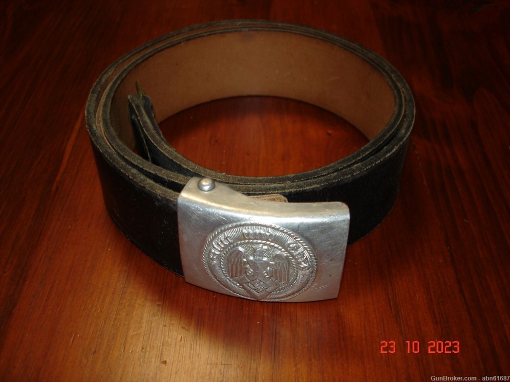WWII German HJ Youth leather belt and buckle M4/50 RZM 1942 mkd-img-0