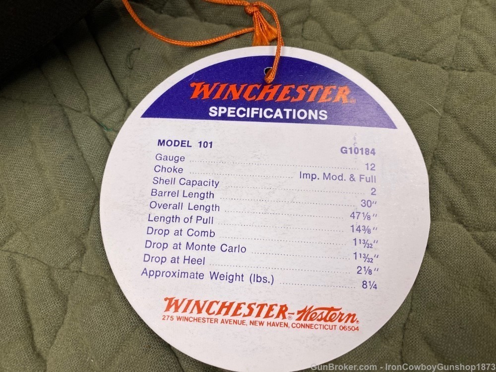 Winchester 101 Pigeon Grade Trap 12 GA 30'' 1970's Vintage XX Wood Hang Tag-img-16