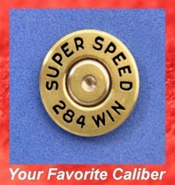 SUPER SPEED Brass   284 WIN  Cartridge Hat Pin  Tie Tac-img-0