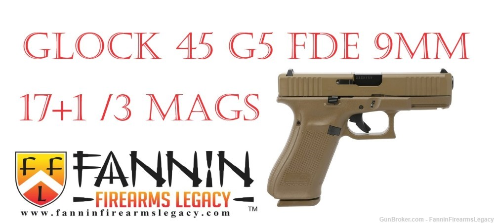 Glock G45 G5 9MM 17+1 4.0" FDE 3 MAGS Included FRONT SERRATIONS PA455S203DE-img-0