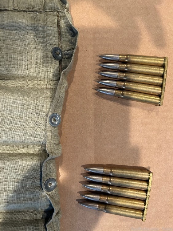 1944 German 7.9mm Ammo - 70 round bandoliers in stripper clips-img-1