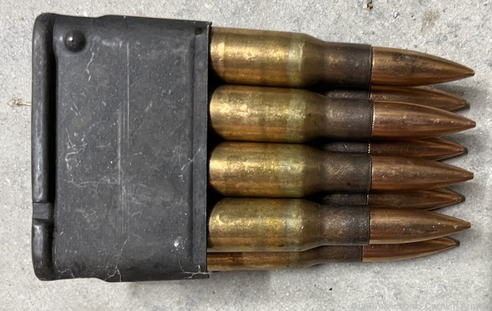 USGI Lake City M2 ball 30-06 ammo in M1 Garand enblock clips -img-1