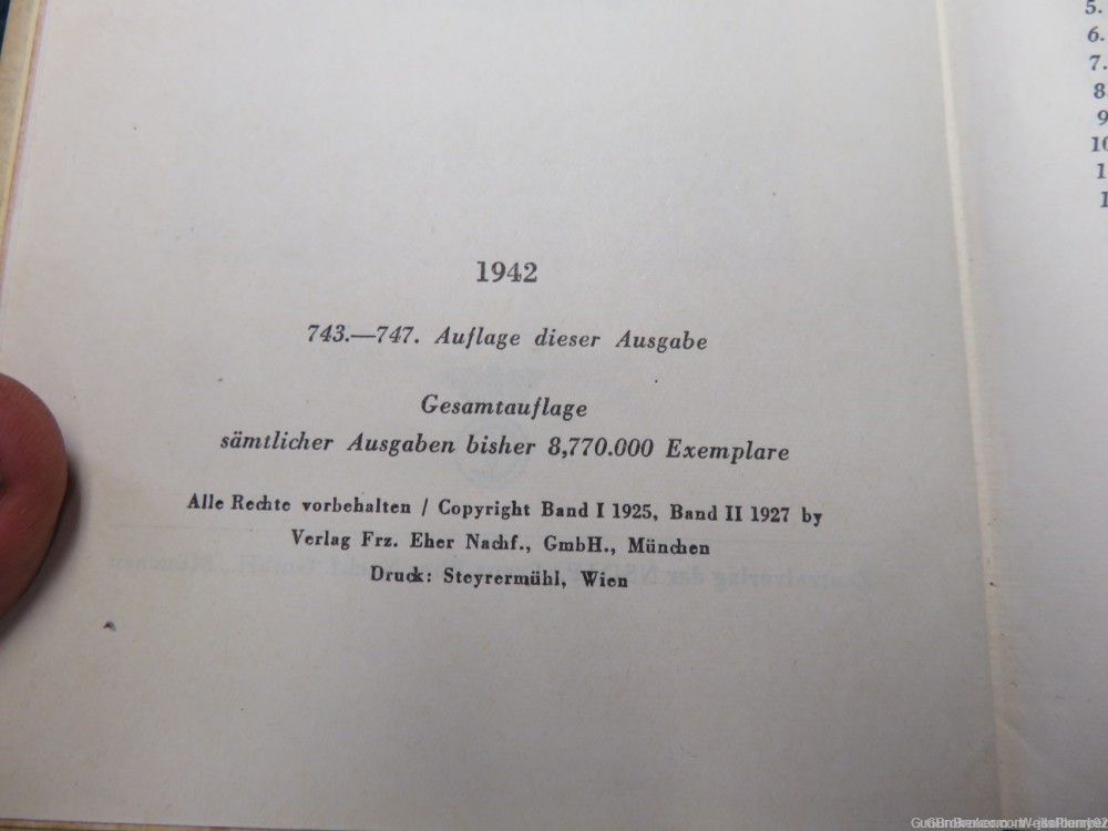 GERMAN WWII MEIN KAMPF ORIGINAL BOOK DATED 1942 EDITION WEDDING DEDICATION-img-13