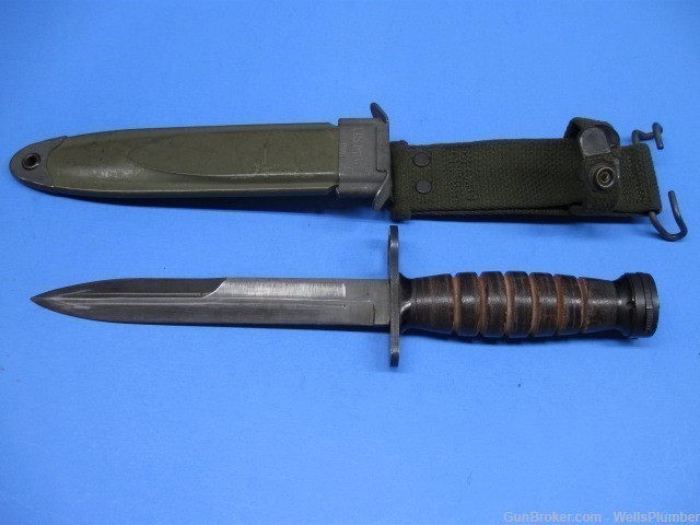 US WWII M1 CARBINE M4 IMPERIAL BAYONET WITH ORIGINAL SCABBARD (EXCELLENT)-img-0