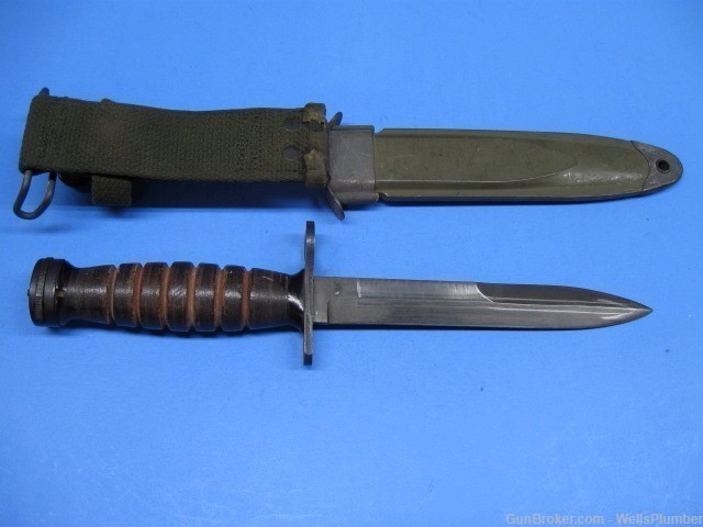 US WWII M1 CARBINE M4 IMPERIAL BAYONET WITH ORIGINAL SCABBARD (EXCELLENT)-img-1