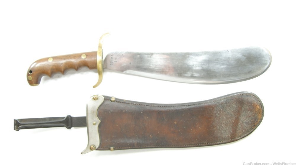 US HOSPITAL CORPS MODEL 1904 BOLO KNIFE WITH ORIGINAL LEATHER SHEATH 1910-img-1