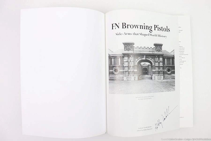 FN BROWNING PISTOLS REFERENCE BOOK ANTHONY VANDERLINDEN SIGNED-img-2