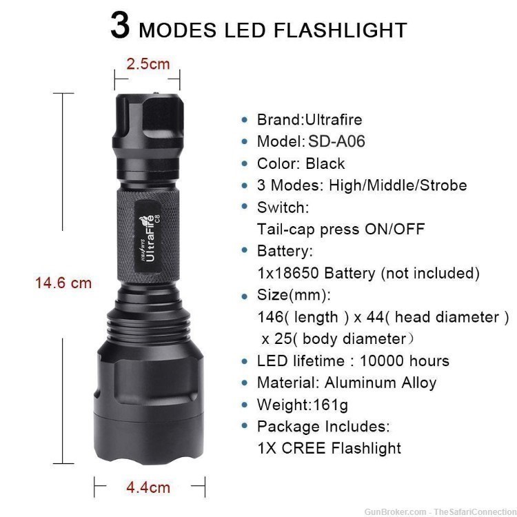GTZ Ultrafire 4000 Lumen Tactical Light Set GREAT PRICE!-img-4