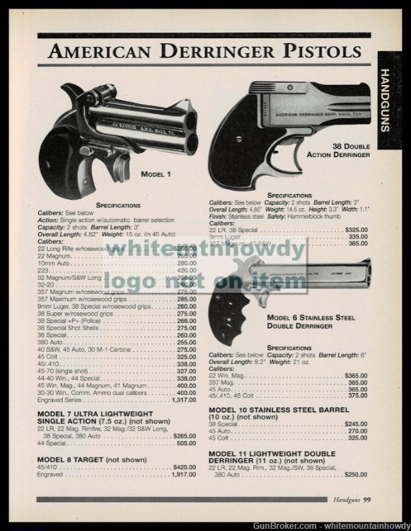 2000 AMERICAN DERRINGER Model 1, 38 Double Action, 6 Standard Pistol AD-img-0