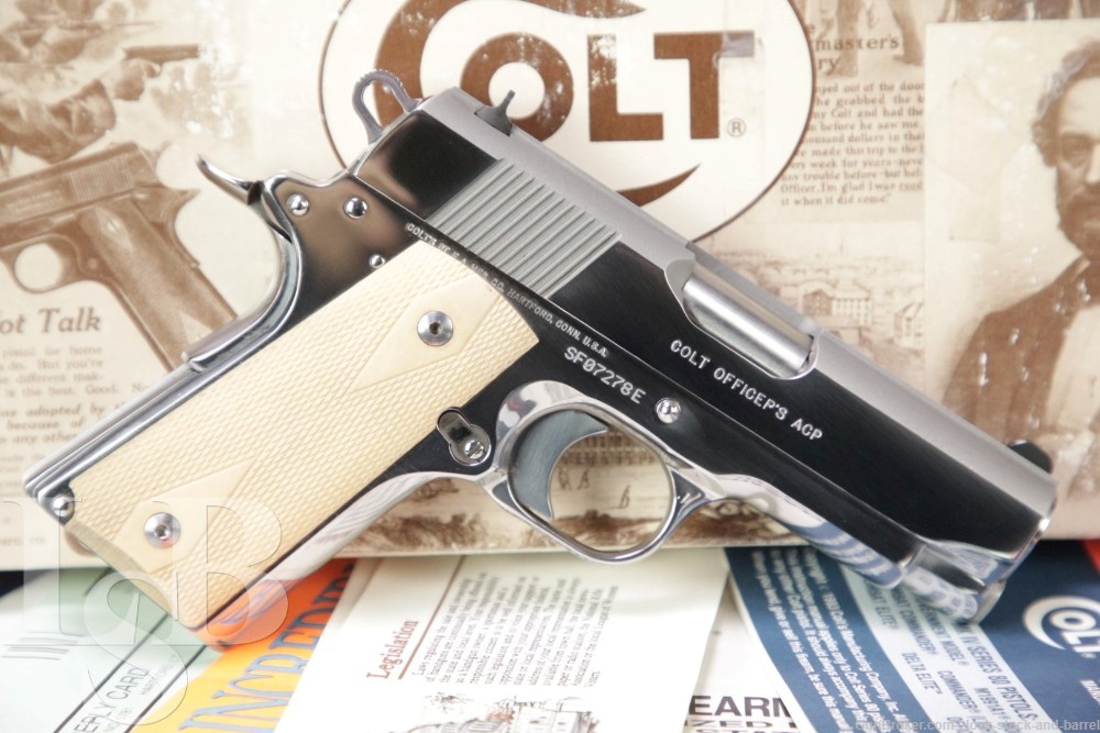 Colt Model MK IV Series 80 Officers ACP Stainless .45 3.5" Semi Auto Pistol-img-0
