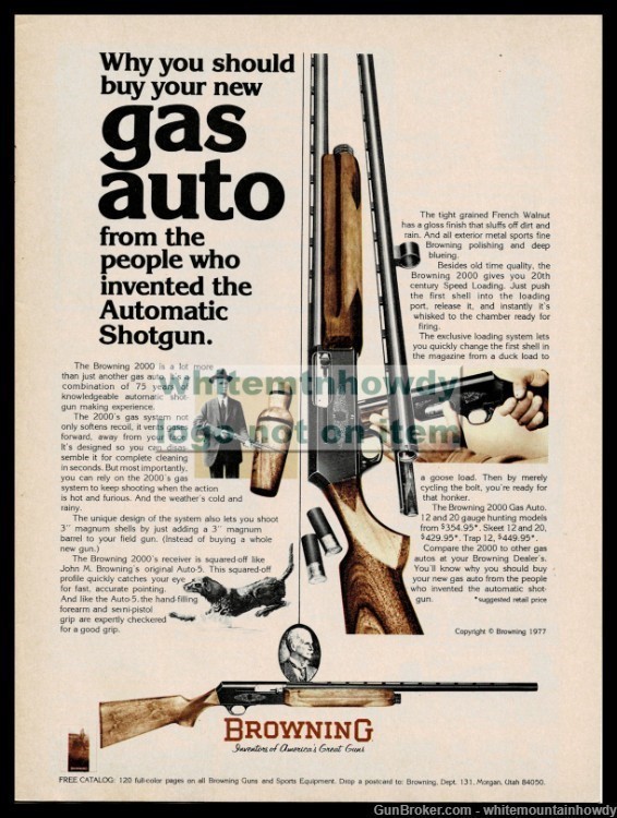 1977 BROWNING 200 Gas Auto Shotgun AD w/Labrador Retriever-img-0