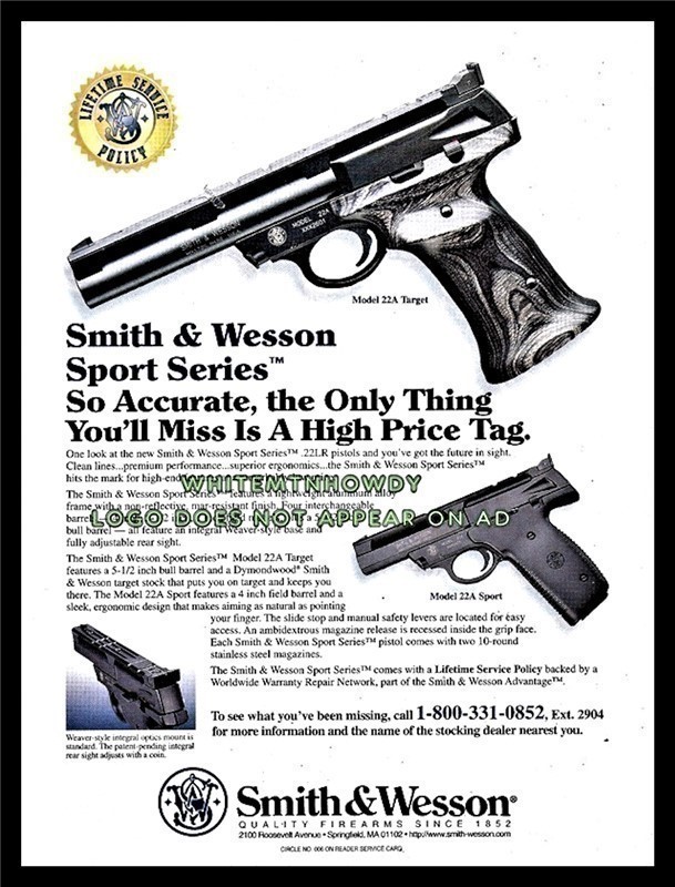 1997 SMITH & WESSON 22A Target & Sport Pistol AD-img-0