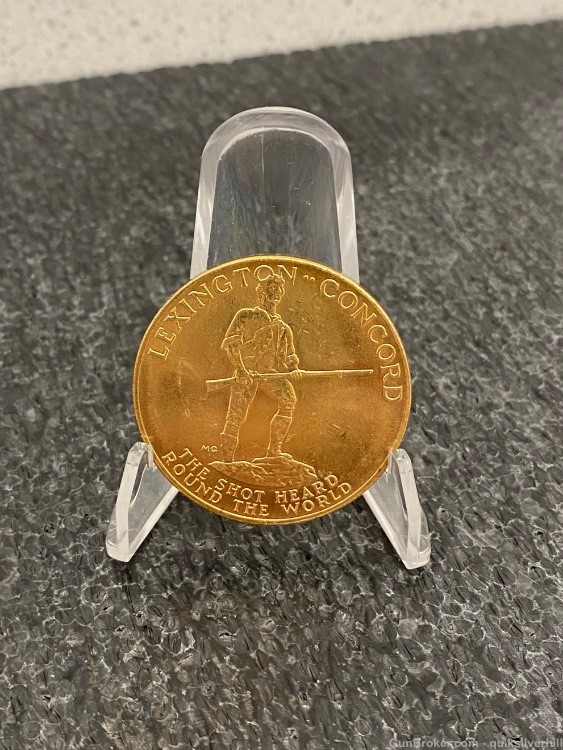 Vintage 1975 American Revolution Bicentennial Paul Revere Bronze Coin-img-1