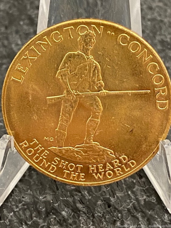 Vintage 1975 American Revolution Bicentennial Paul Revere Bronze Coin-img-3