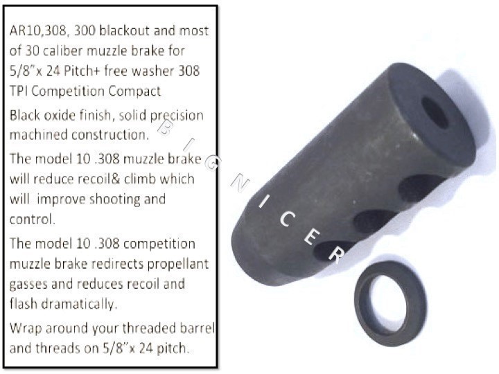 300 AAC 308 5/8x24 TPI Competition Muzzle Brake-img-0