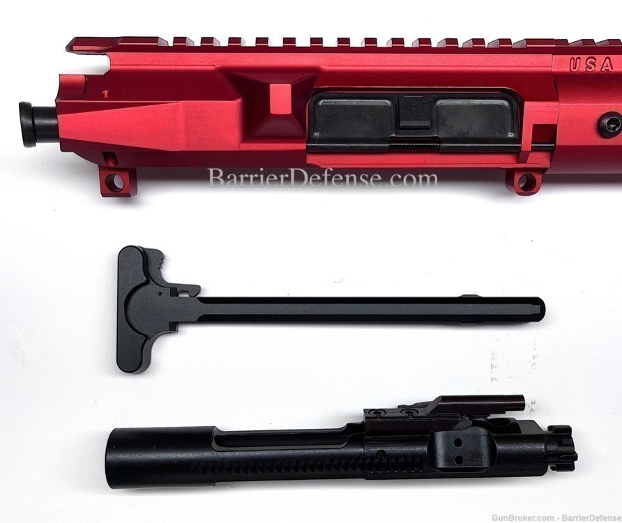 Anodized RED AR-15 18" Stainless Steel SOCOM Upper + Ultra-Lite M-Lok AR15-img-1