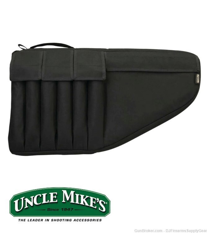 Uncle Mike's Submachine Gun Case w/ Carry Strap & 6 Magazine Pouches Nylon-img-0