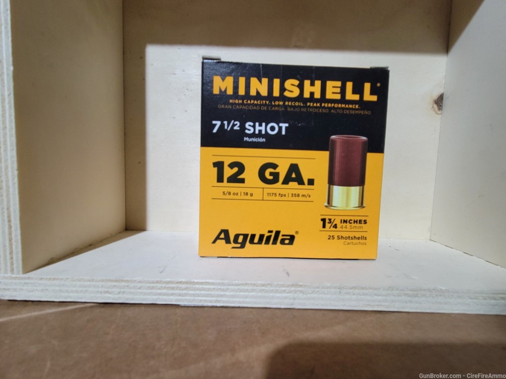 Mini shells Aguila 12 gauge 7 1/2 shot 25 rounds mini-shot shells no cc fee-img-0