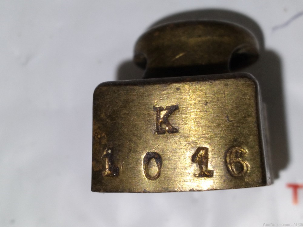 1895 CHILEAN MAUSER SERIALED "K-1016" BRASS MUZZLE SIGHT COVER P-1454-img-1