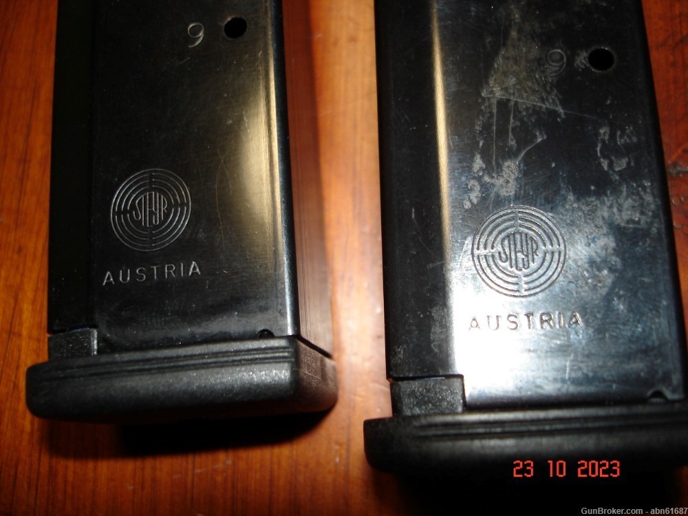 Lot of (2) Steyr Austrian factory M40 pistol .40 cal magazines, 10rnd mags-img-2