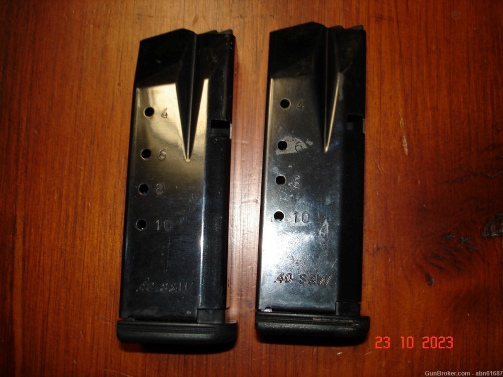 Lot of (2) Steyr Austrian factory M40 pistol .40 cal magazines, 10rnd mags-img-0