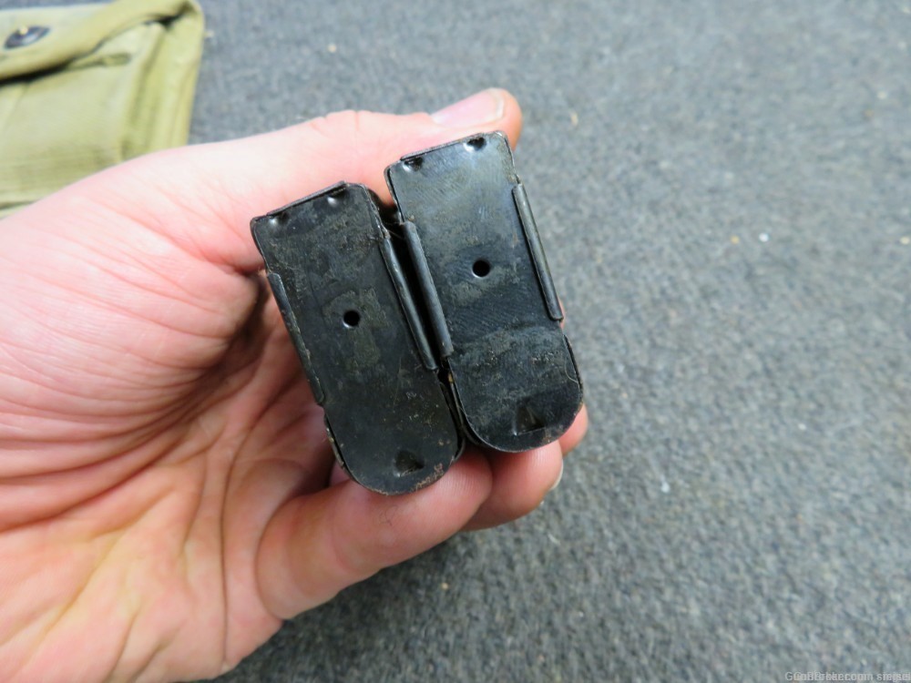 US WWII M1 CARBINE (2 TOTAL) MAGAZINES WITH WWII POUCH UNION HARDWARE -img-7