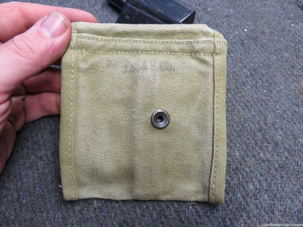 US WWII M1 CARBINE (2 TOTAL) MAGAZINES WITH WWII POUCH UNION HARDWARE -img-10