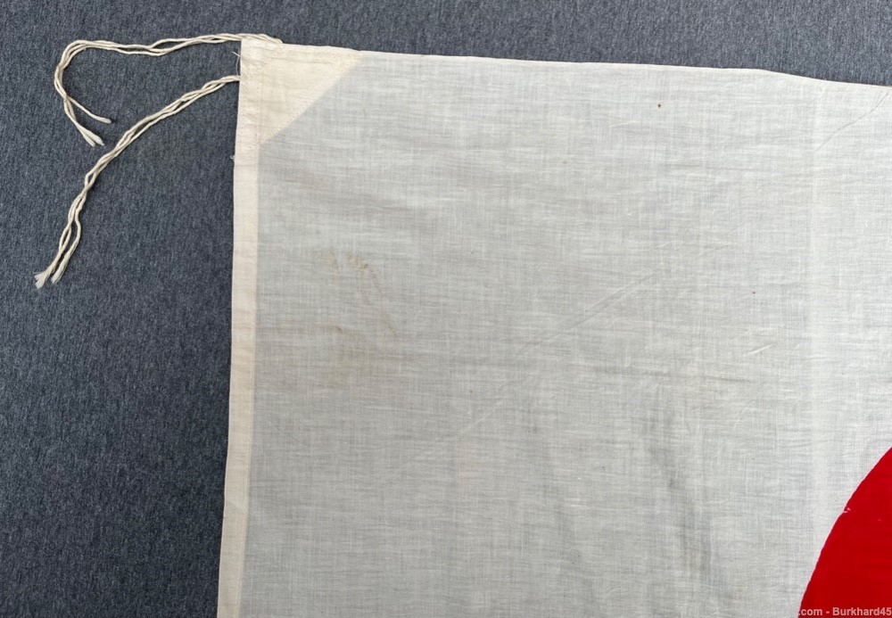 Original WWII Japanese National Flag Cotton USGI Embellishment Signed-img-1
