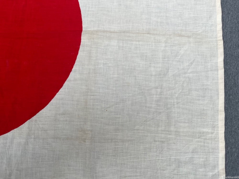 Original WWII Japanese National Flag Cotton USGI Embellishment Signed-img-6
