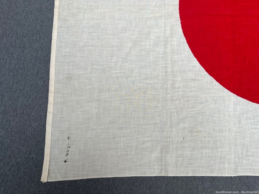 Original WWII Japanese National Flag Cotton USGI Embellishment Signed-img-14