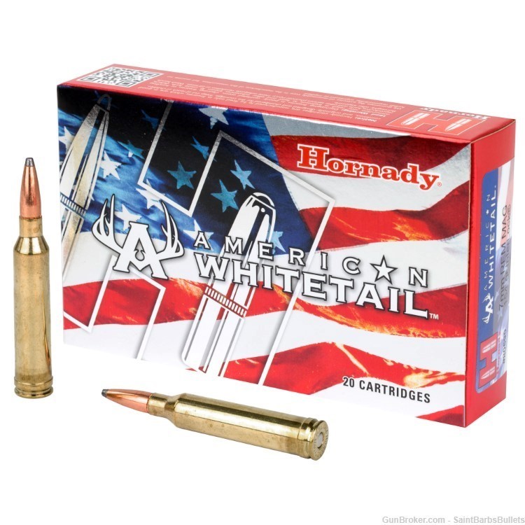 Hornady American Whitetail 7mm Rem Mag 154 Grain Interlock – 20 Rounds-img-0