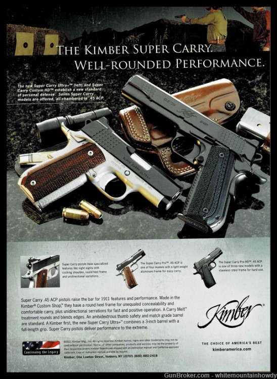 2011 KIMBER Super Carry Ultra and Custom HD Pistol PRINT AD-img-0