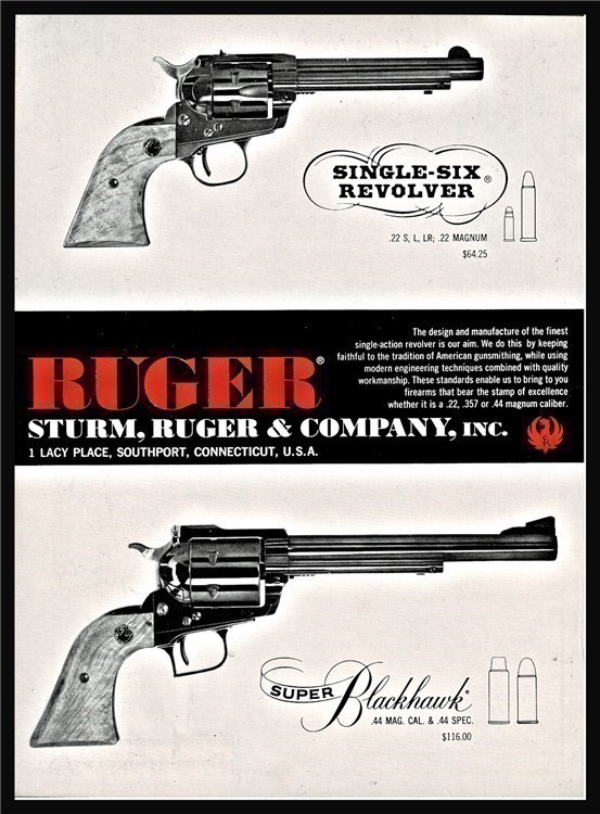 1961 RUGER Single-Six & Blackhawk Revolver AD...FREE SHIPPING-img-0