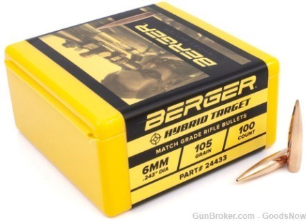 Berger .243 6mm 105 gr Hybrid Target 24433 100 6 mm Berger 105 Hybrid 105gr-img-0