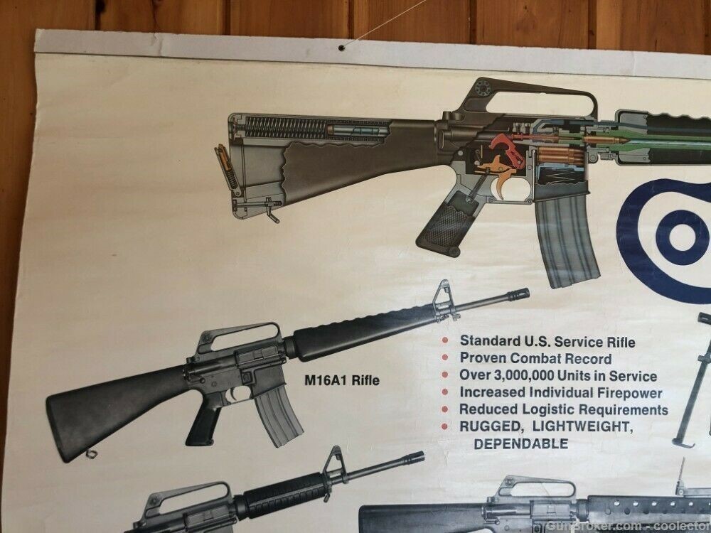 Colt Original M16A1 M203 Color Wall Size Parts Poster-img-1