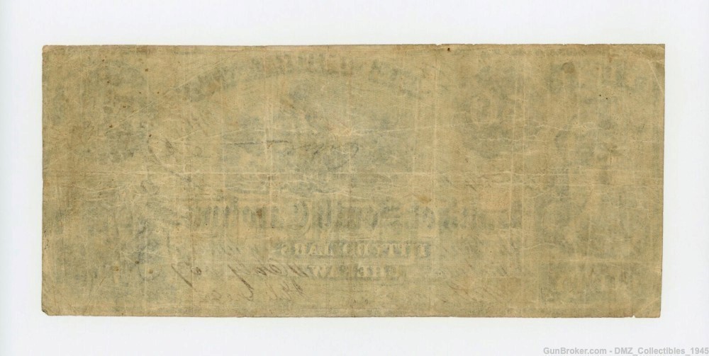 Pre Civil War Era 1857 $50 South Carolina Bank Note Antique Currency Money-img-1