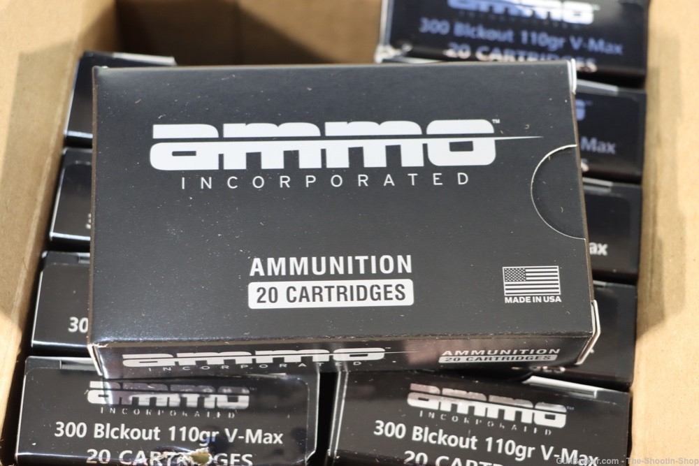 AMMO INC 300 BLACKOUT Rifle Ammunition 200RD CASE LOT 300BLK 110GR VMAX NEW-img-2