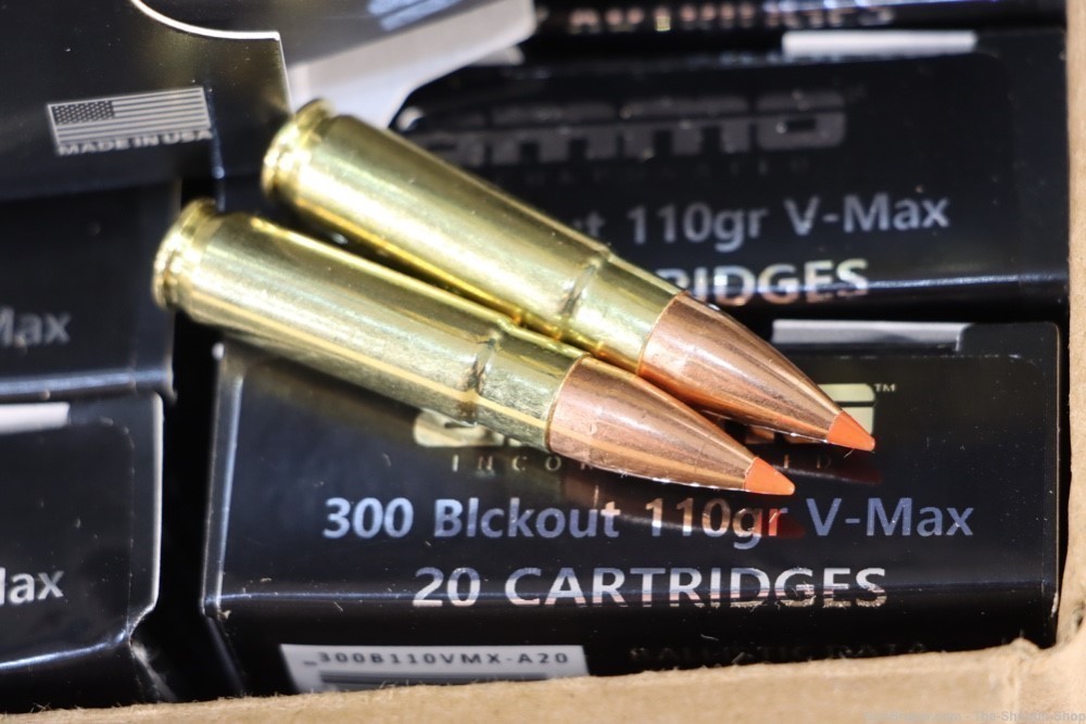 AMMO INC 300 BLACKOUT Rifle Ammunition 200RD CASE LOT 300BLK 110GR VMAX NEW-img-7