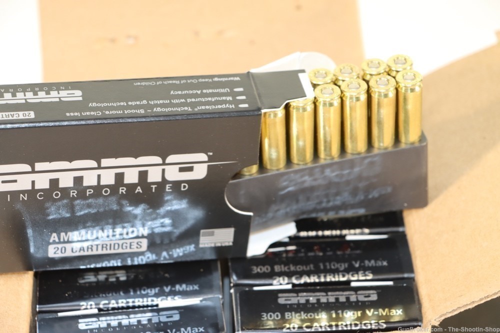 AMMO INC 300 BLACKOUT Rifle Ammunition 200RD CASE LOT 300BLK 110GR VMAX NEW-img-5