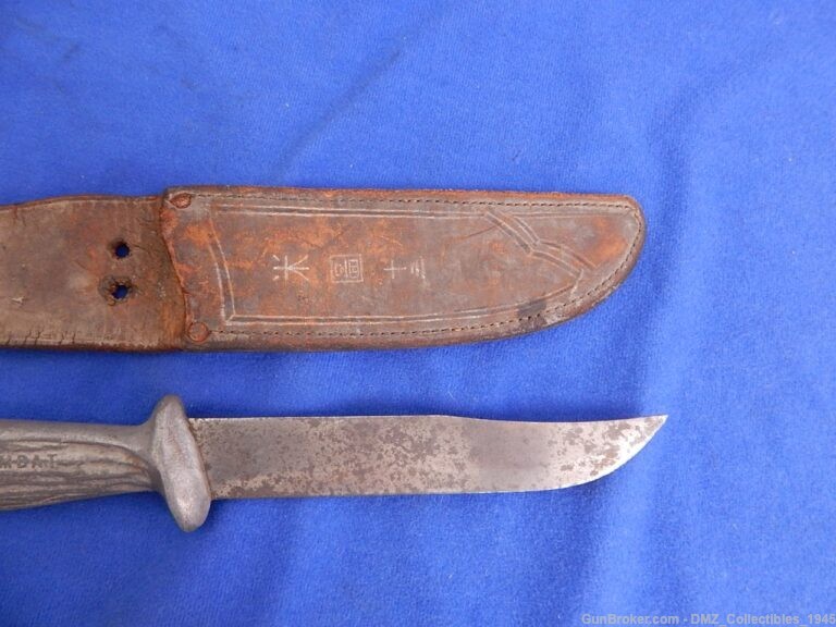 WW2 WWII Murphy Combat Knife with Sheath (Japanese Characters)-img-2