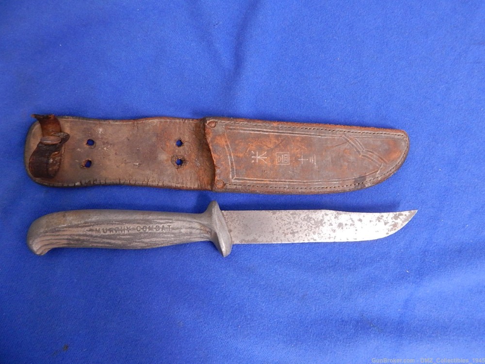 WW2 WWII Murphy Combat Knife with Sheath (Japanese Characters)-img-0