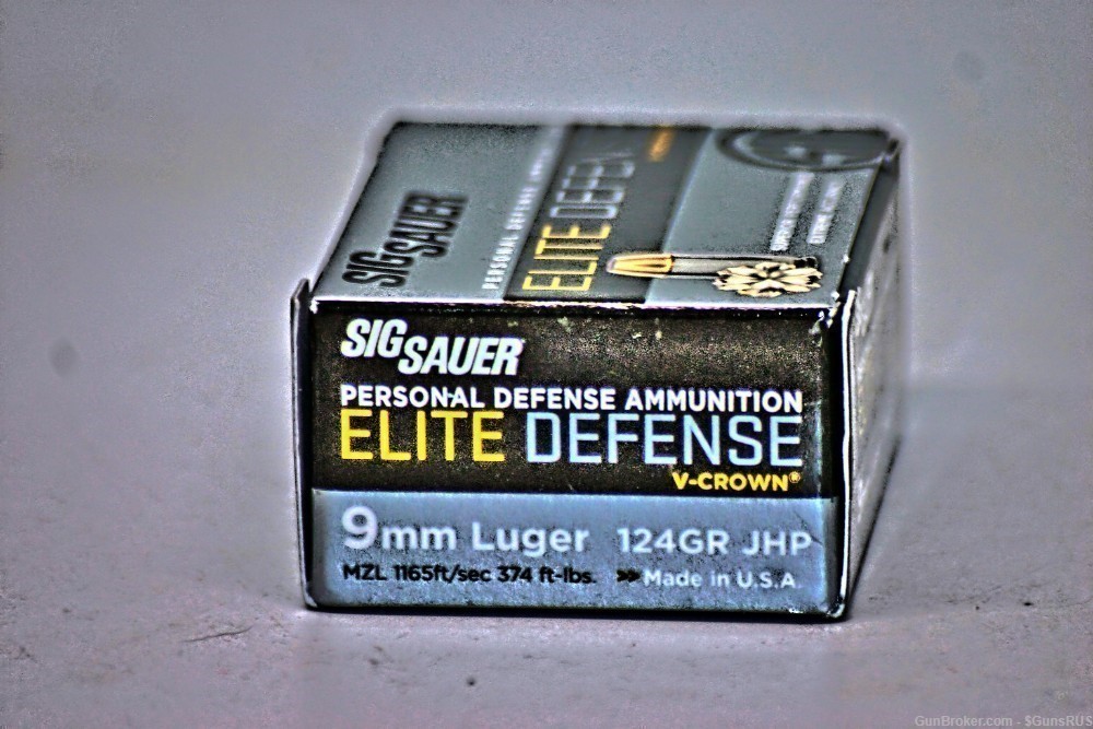 9mm Sig Sauer ELITE DEFENSE V-Crown JHP Personal Defense 9 MM 124 GR 20RDS -img-3