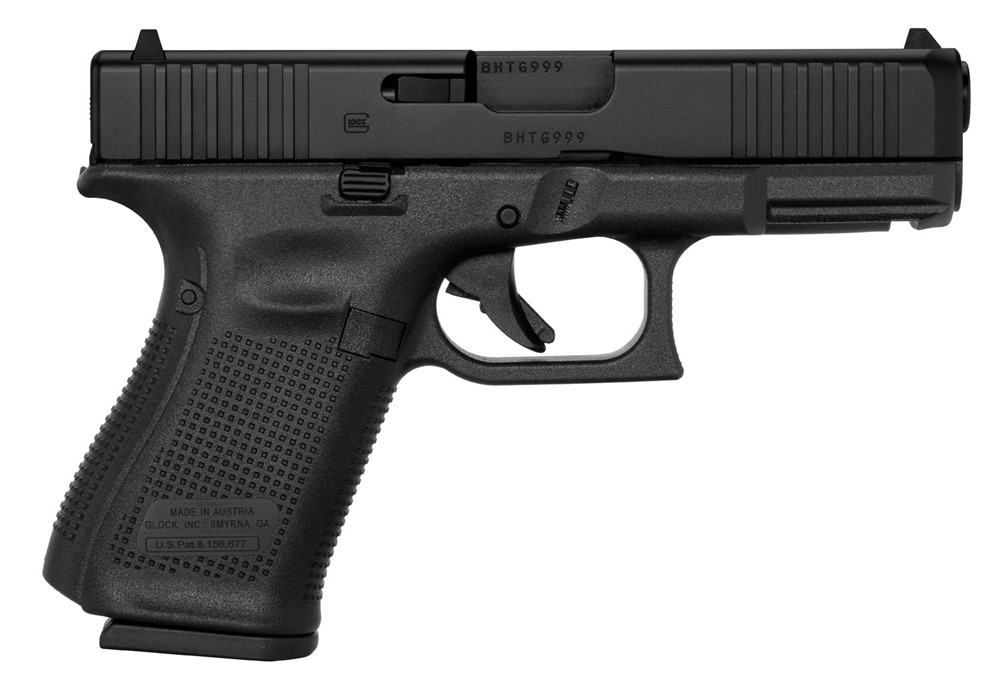 Glock  G19 Gen5 Compact 9mm Luger 4.02 10+1 Black Finish -img-0