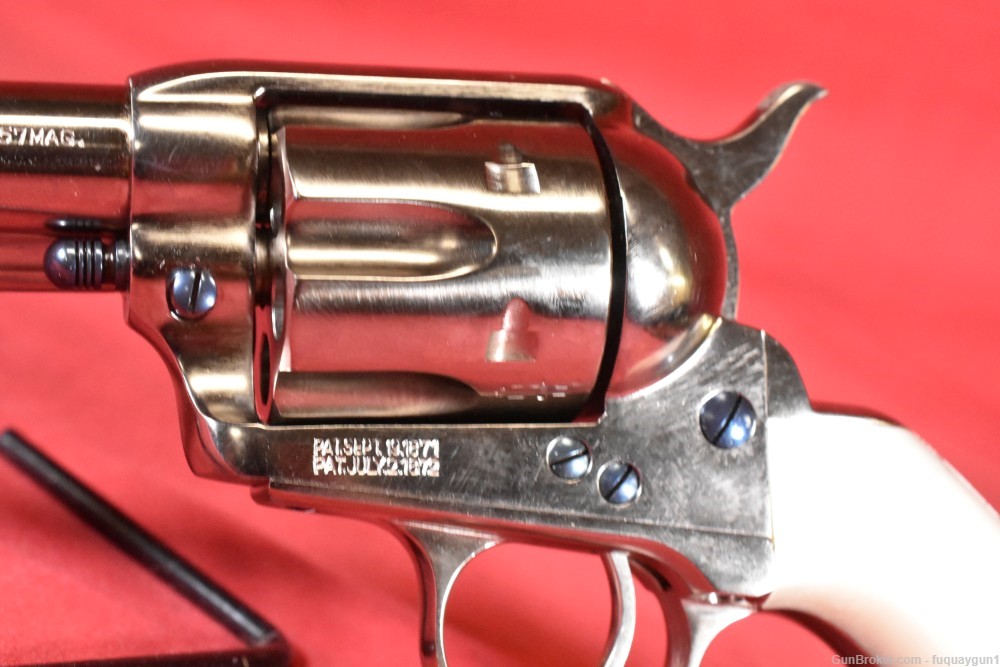Uberti 1873 Cattleman DOC 357 Magnum 4.75" Nickel Plated Pearl 1873-img-12