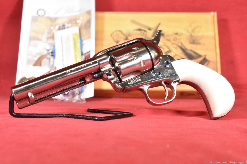 Uberti 1873 Cattleman DOC 357 Magnum 4.75" Nickel Plated Pearl 1873-img-1