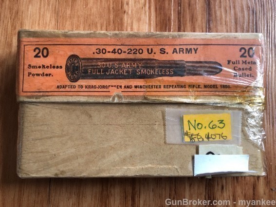 Full Sealed Box Of.30 40 220 U.S. Army Cartridges-img-0